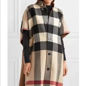 Burberry Reversible Camel Check Cape NWT